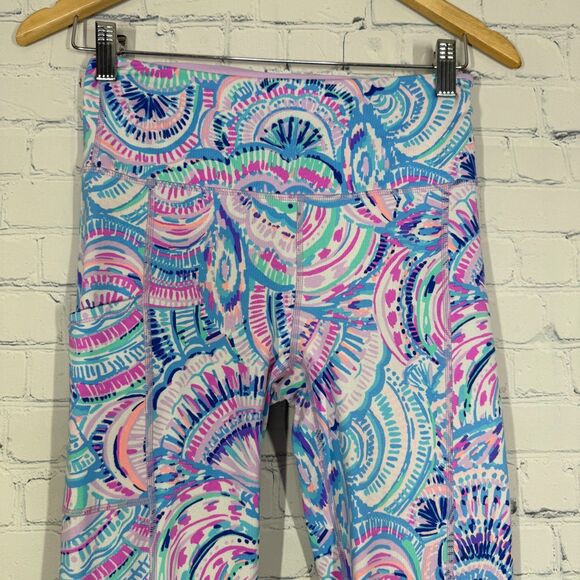 Lilly Pulitzer Luxetic Leggings Women Small Vibrant Color High Rise 50 UPF Gym - Picture 11 of 12